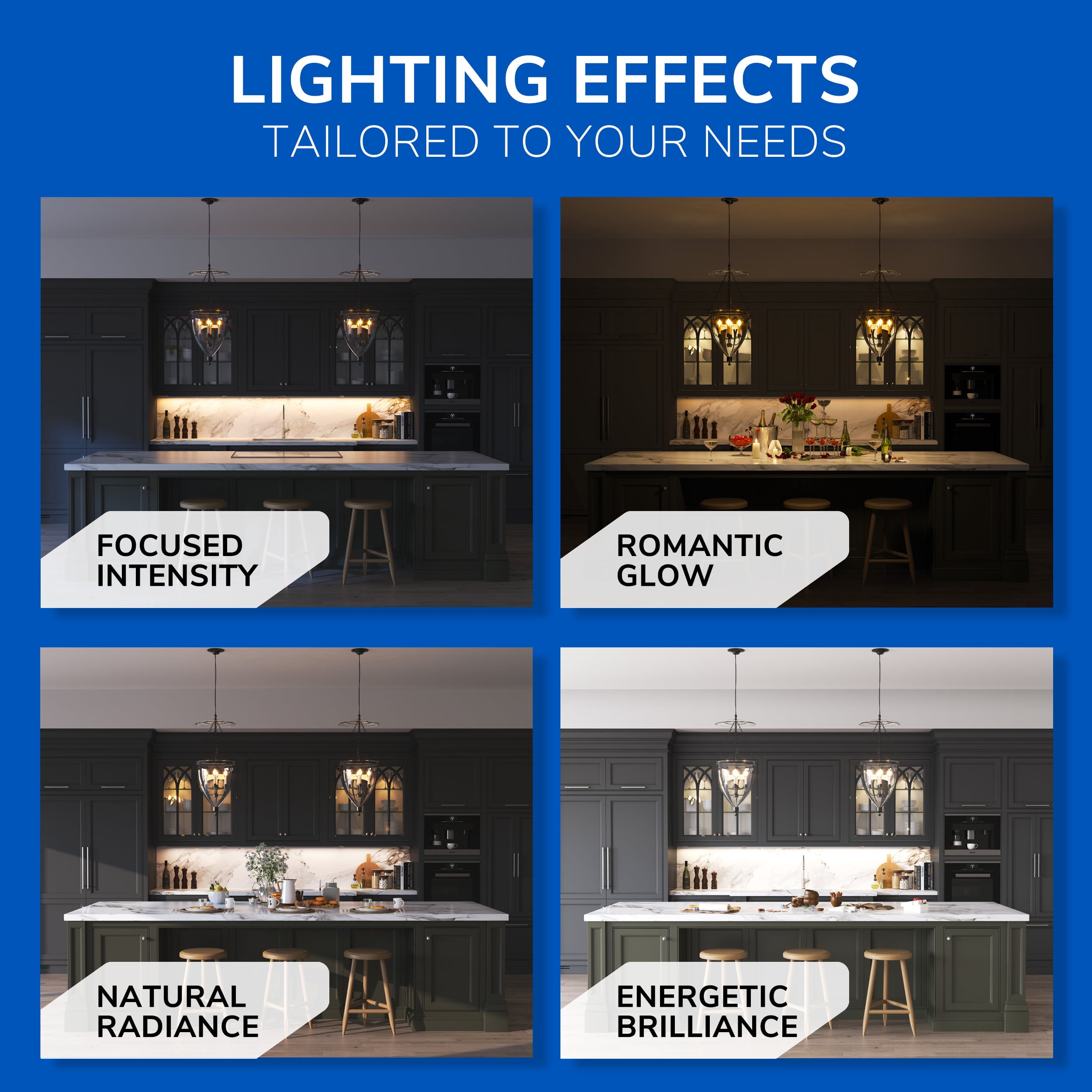 Inlight 24-inch 3 Color Levels LED Under Cabinet Lighting, Hardwired or Plugged-in, 2700K/3000K/4000K, Brushed Nickel Finished, IN-0210-3-SN