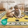 thumbnail image 4 of ODIKA Round Print Motif Vintage Polka Dot Field Whimsical Kitten Tracks Non-Slip Chair-Friendly for Dining Room, Under Table, Home Office, 4 of 7