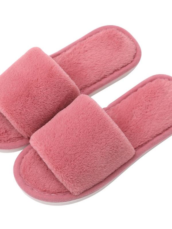 HOTWINTER Women's Open Toe Scuff Slippers, Soft Plush House Slippers for  Ladies - Walmart.com