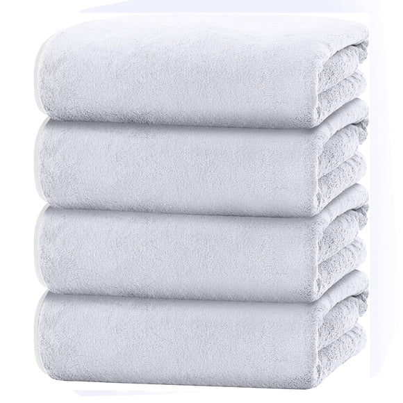 Juego de 4 Toallas de Baño, Toallas de Baño Grandes de 28"x 55" Altamente Absorbentes y de Secado Rápido, Sábanas de Baño 100% Microfibra, Toallas Suaves Hipoalergénicas para Baño Spa Hotel Gimnas...