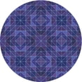 thumbnail image 1 of Ahgly Company Tapis d'Intérieur Ronds de Style Transitionnel Lavables à la Machine, Bleu Royal, 4 Pieds Rond, 1 of 7