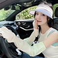 thumbnail image 3 of Large Size Ice Sleeve Gloves Gradient Summer Anti-sunburn Arm Sleeves Women's Loose Sun Protect Driving Cycling Long Oversleeves, 3 of 10