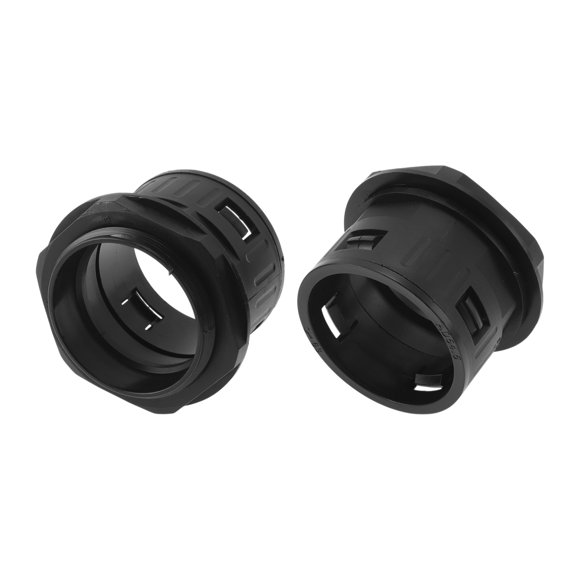 Glands de Câble 59mm / PG48 54.5mm / 2.15 Pouces Connecteur Rapide à Soufflet Droit PA6 Nylon Noir 2 Pcs