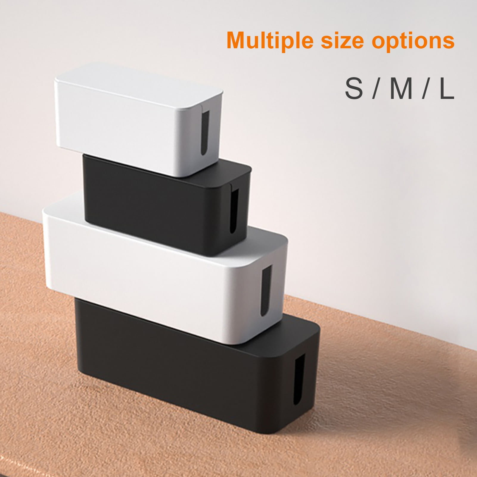 Xinyolin Power Strip Storage Box Multi-purpose Strong Bearing Capacity Good Hardness Desk Anti-skid Cable Management Box for Office