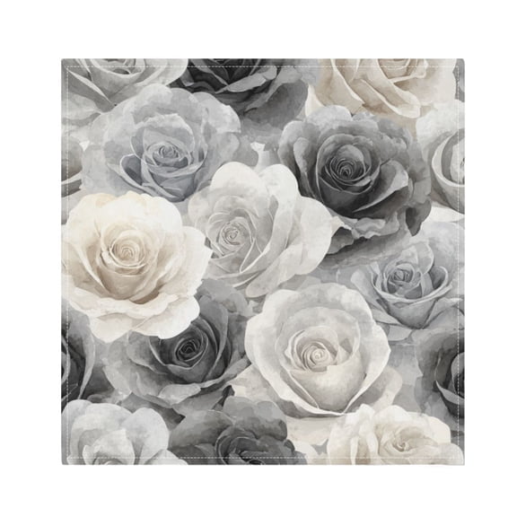 1 Pack 20'' x20" Satin Table Napkins Dinner Napkins for wedding Party Decoration events Ink Wash Style Roses