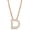 Rose Gold, variant on Initial Letter D Necklace, Moissanite, 925 Sterling Silver, Sterling Silver