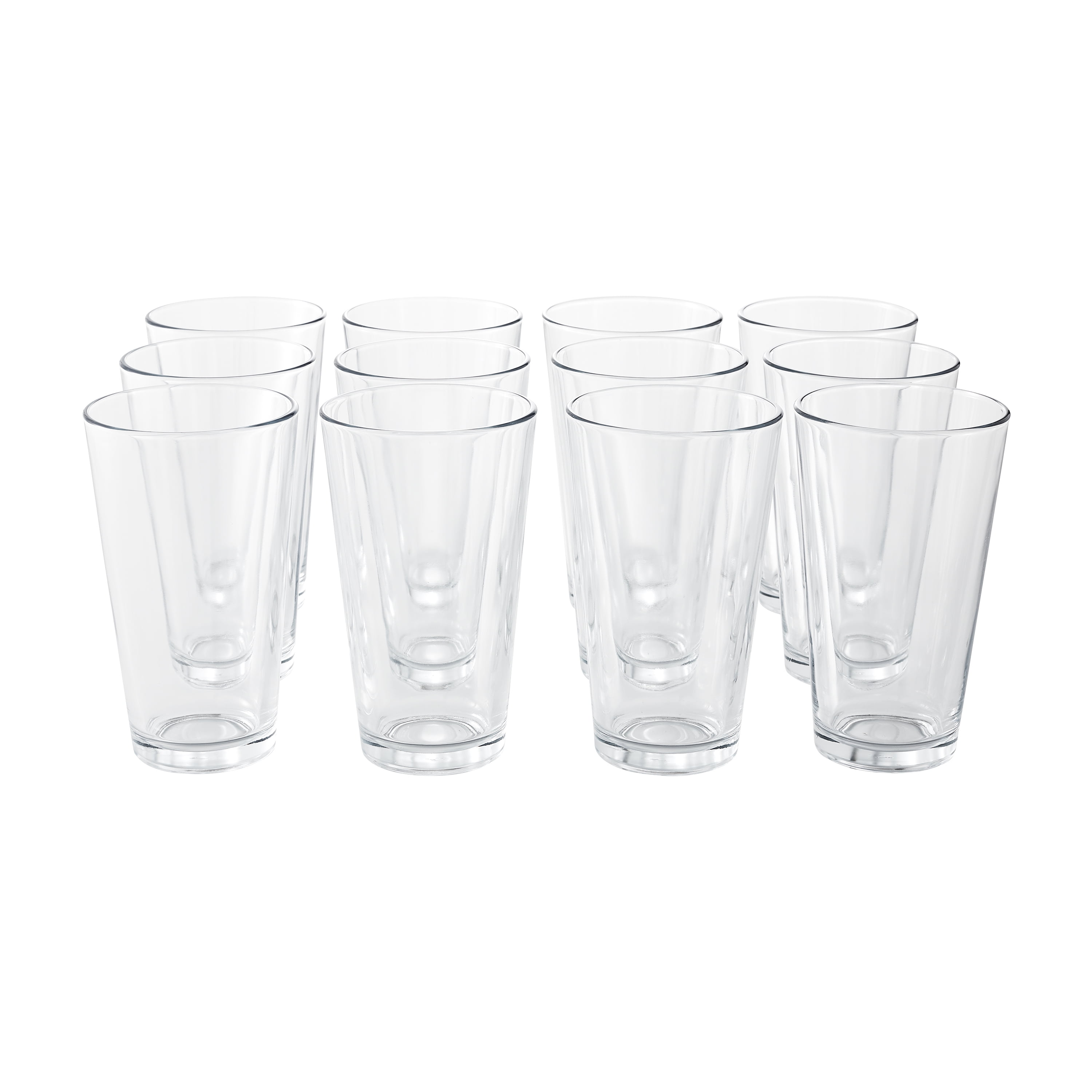 Mainstays Radiant Glass Drinkware Set, 16 Piece Set, 16 Ounce & 12