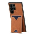 thumbnail image 4 of Dteck Case for Samsung Galaxy S23 Ultra,Magnetic Leather Card Holder Case Shockproof Rubber Kickstand Back Cover for Galaxy S23 Ultra,Brown, 4 of 5