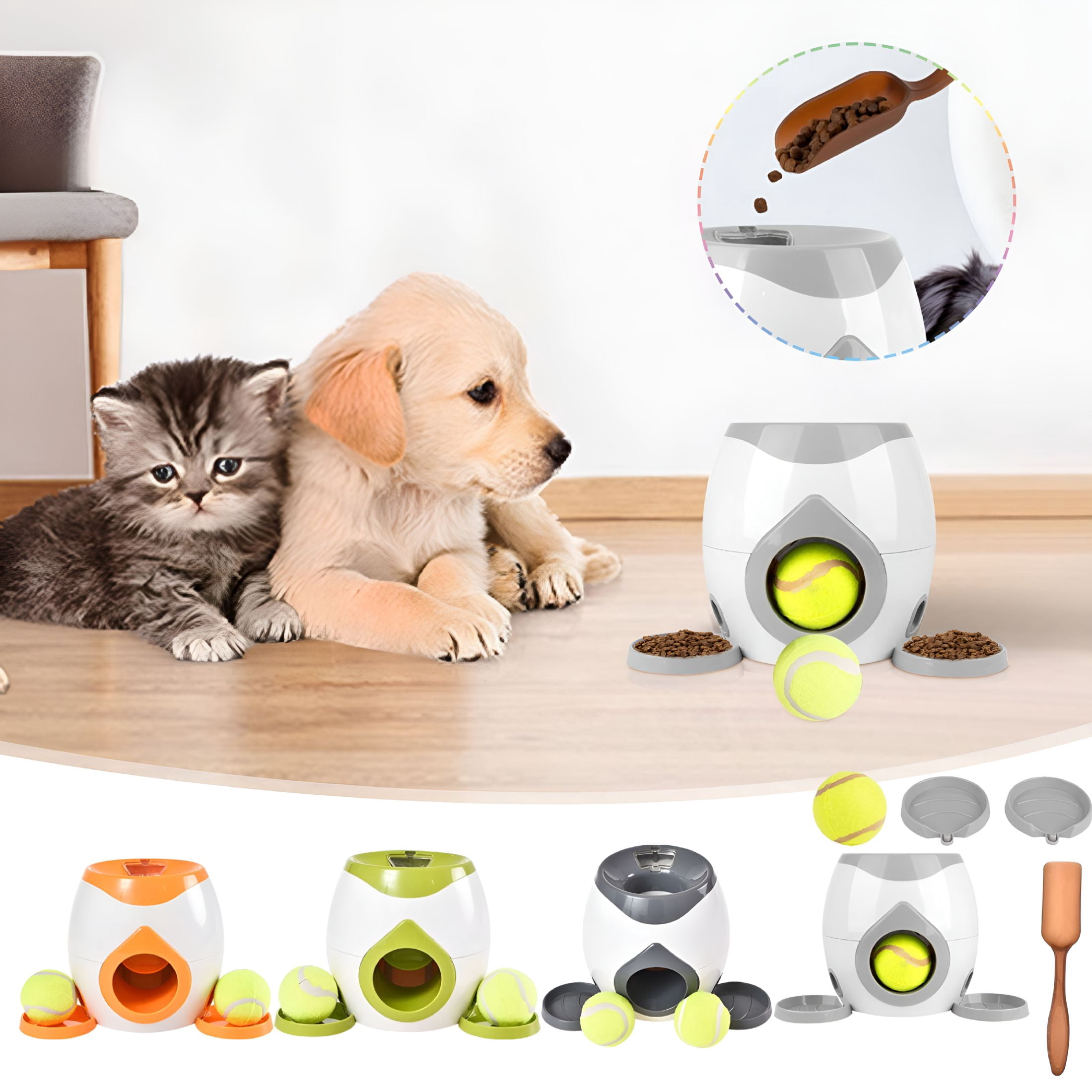 BESTSKY Automatic Dog Ball Launcher,Dog Tennis Ball Throwing Machine,Dog Thrower Launcher Tennis Ball for Interactive Play & Training,Dog Ball Thrower Launcher with Food Reward