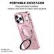 thumbnail image 2 of For iPhone 17 Pro Case Glitter Design TPU + PC Kickstand Phone Protector - Transparent, 2 of 5