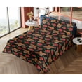thumbnail image 4 of Ambesonne Mexican Art Fitted & Flat Sheet with Shams 4 Pcs Set, Traditional Skull Bloom, Full, Charcoal Grey Dark Coral, 4 of 5