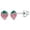 Pink, variant on 925 Sterling Silver Pink & Green Enamel Strawberry Stud Earrings for Toddlers