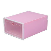 Transparent Plastic Shoe Box, 12.2*8.3*4.7in Large Peach Shoe Box, Flip Drawer Shoe Box, Household Shoe Box, Thick Storage Boxes