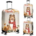 thumbnail image 2 of Happy Thanksgiving Shetland Sheepdog with Turkey Pumpkins Autumn Vibes Travel Luggage Cover Sheltie Dog Lover Gifts Suitcase Dust Protective Decor - 12018, 2 of 5