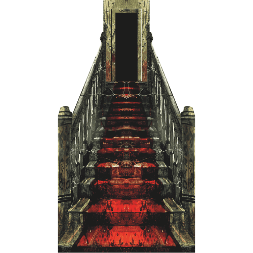SP13121 Haunted Beast Castle Stair Case Red Carpet Hallway Cardboard Cutout Standee Standup