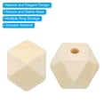 thumbnail image 4 of Uxcell 20mm Natural Wood Beads, 50 Pack Unfinished Wooden Beads Geometric Hexagon Loose Beads Spacer Beads, 4 of 5