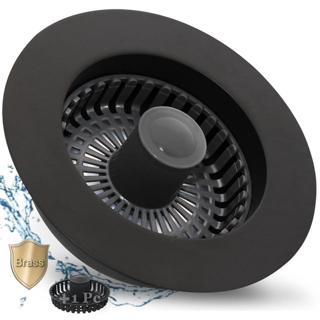 Tapón de desagüe para fregadero de cocina BAOLSLS 3 en 1, latón negro