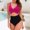 Hot Pink, variant on One Piece Swimsuit Women Tummy Control Women with Breast Pad Without Support Cutout High Waist Color Strap Bikini Ruched Swim Suit Slimming Cutout Swimwear Swim Suits for Women 2025 Hot Pink L