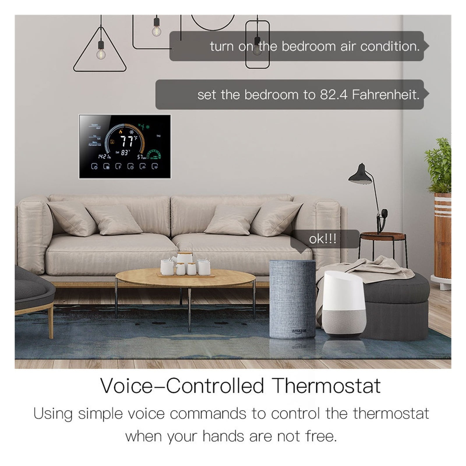 Wireless Weekly Programming Digital Room Touch Screen Smart Water Heater Heat Pump Thermostat Temperature Controller ,Save Energy