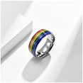 thumbnail image 3 of Qarigey Mujeres Hombres Iris Anillo Boda Lesbianas Parejas Multicolor Plateado Anillos Bisexuales Moda Joyería Novios Tamaño 9 Type3 NO3, 3 of 6