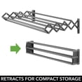 thumbnail image 4 of mDesign Steel Wall Mount Accordion Expandable Clothes Air Drying Rack -  Gray, 4 of 9