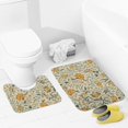 thumbnail image 4 of Geometrical Texture Pattern Bathroom Rugs, 2 Pieces Bath Rug Mat U Shaped Toilet Rugs, Soft Absorbent Bath Rugs, Machine Washable, Non-Slip Bath Mats For Tub, Shower And Bath Room, 4 of 6
