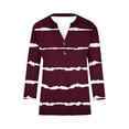 thumbnail image 5 of ChaoHeng Plus Size Women Tops and T-Shirts for Fall Plus Size Summer Tops with Sleeves Women's Casual Fashion Loose V-Neck Button Print-quarter Sleeve Top, 5 of 5