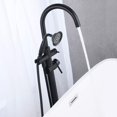 thumbnail image 3 of Freestanding Tub Filler Bathtub Faucet Matte Black with Hand Held Shower Floor-Mount, 3 of 6