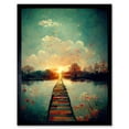 thumbnail image 1 of Path Into The Light Calm Landscape Oil Painting Art Print Framed Poster Wall Decor 12x16 inch, 1 of 5