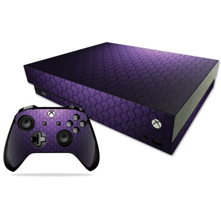 MightySkins Skin for Microsoft Xbox One X - Antique Purple | Protective Viny wrap | Easy to Apply and Change Style | Made in the USA