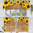 thumbnail image 2 of 3 Pack Sunflower Kitchen Curtains 54x36 inch - Sunflower Curtains for Bedroom as Farmhouse Kitchen Decor and Spring Decorations for The Home,Yellow Kitchen Curtains and Valances Set, 2 of 5