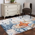 thumbnail image 3 of Blue Coastal Area Rugs 2.7'x5', Washable Small Throw Rugs for Kitchen Bedroom, Summer Beach Starfish Weeping Eucalyptus Wooden Indoor Outdoor Rug Non-Slip Low Pile Carpet Runner Reversible Floor Mats, 3 of 8