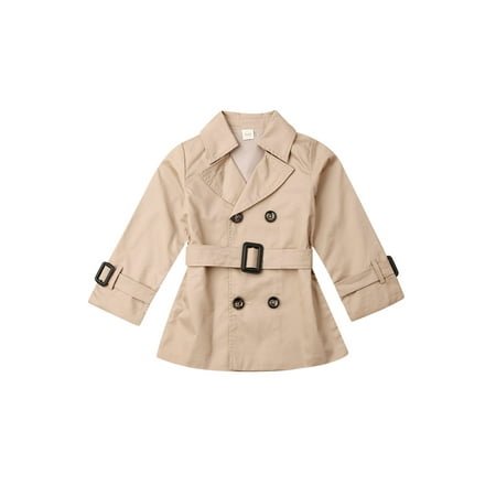 

Kids Baby Girl Boy British Trench Coat Kids Double Breasted Windbreaker Spring Fall Jacket Outerwear
