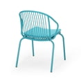 thumbnail image 6 of Noble House Boston Outdoor Modern Iron Club Chair in Matte Teal (Set of 2), 6 of 8