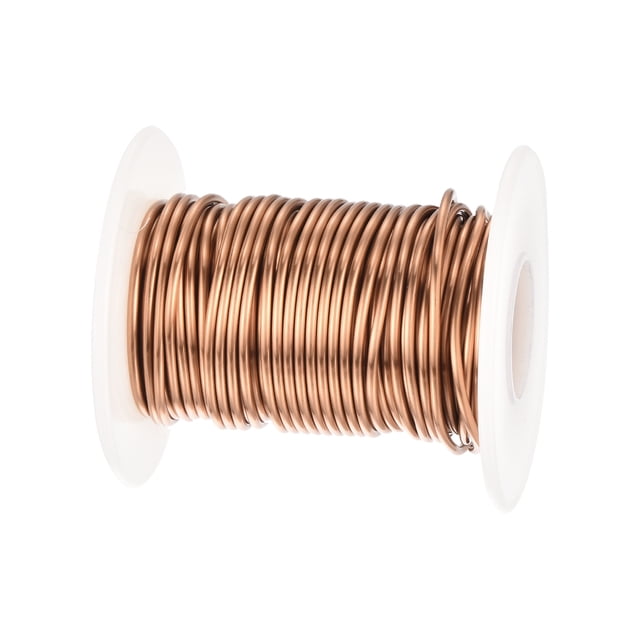 Uxcell Alambre Magnético de 1.5mm 30ft Alambre de Cobre Esmaltado Bobina de Alambre de Magnetización 150gramos 155C