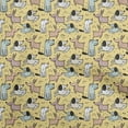 thumbnail image 1 of oneOone Viscose Chiffon Medium Yellow Fabric Dog Quilting Supplies Print Sewing Fabric By The Yard 42 Inch Wide, 1 of 6