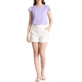 thumbnail image 2 of INSPIRE CHIC Women's Solid V Neck Cap Short Sleeves Work Blouse XL Lilac, 2 of 7