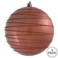 thumbnail image 5 of Vickerman 4.75" Coral Candy Finish Ball Ornament with Glitter Lines, 4 per Bag, 5 of 6