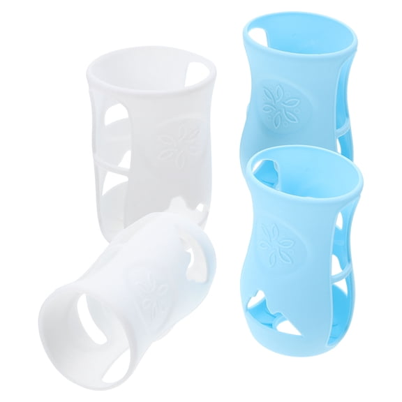 TABLZONE Baby Bottle Silicone Sleeve Set, Simple Design, Protective Cover, 4 Pieces for Infant Feeding Bottles