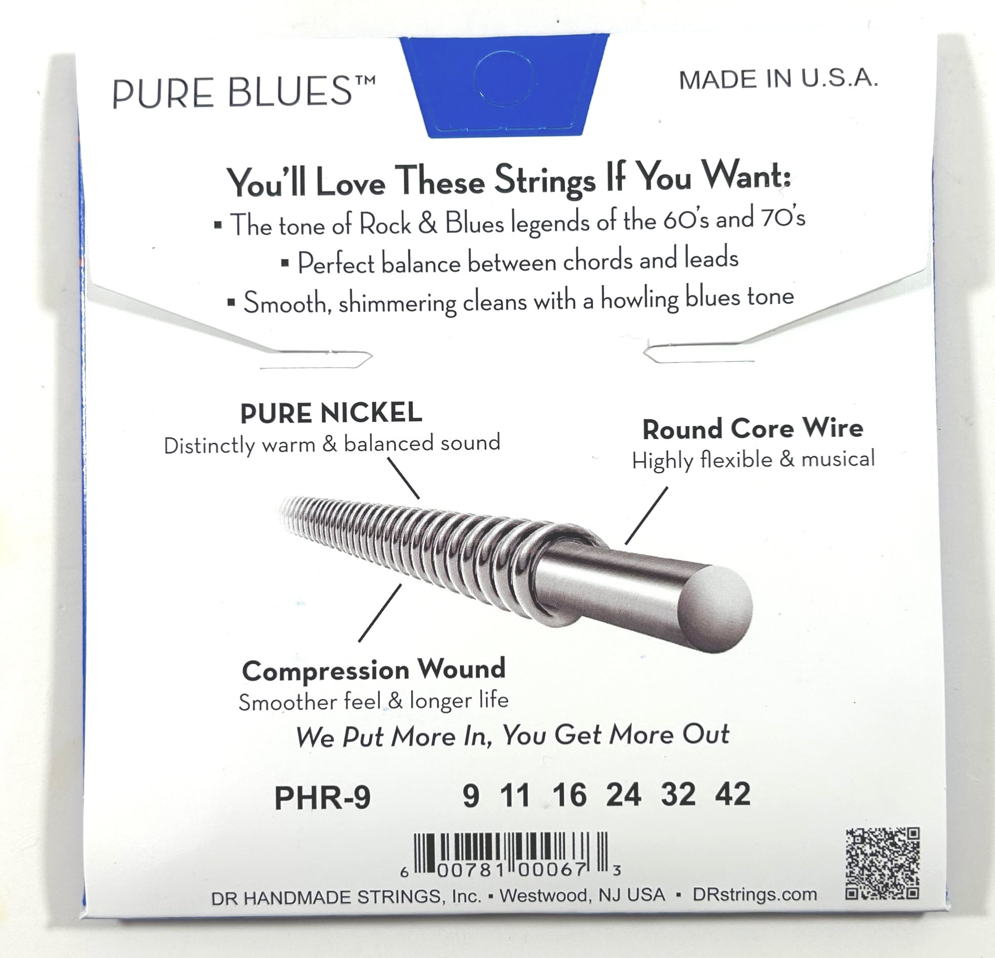 DR Guitar Strings Electric 2 Sets Pure Blues Vintage Pure Nickel 09-42
