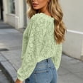 thumbnail image 5 of GERsome Long Sleeve Lace Shirts for Women Ruffled V-Neck Trendy Eyelet Tops for Summer Casual Green M, 5 of 6