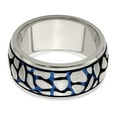thumbnail image 5 of Grey Titanium Ring Band Wedding Blue Edward Mirell Anodized Brushed 10mm, 5 of 8