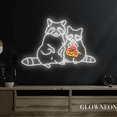 thumbnail image 4 of Glowneon Couple Raccoon Eat Pizza Neon Sign, Raccoon Lover Led Light, 4 of 5