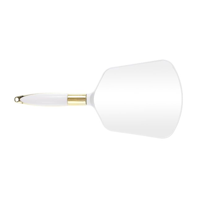 Espejo de mano con mango, espejo cuadrado de mano, espejo de viaje para mujeres 4.3" W x 9.5" L blanco