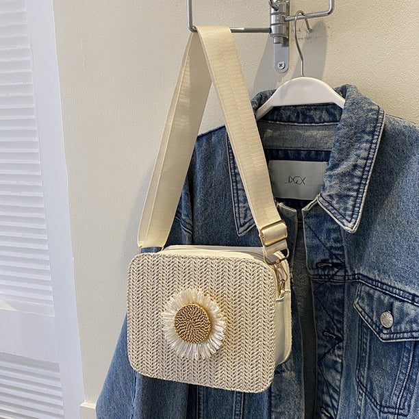 Bolso de punto para mujer bolso de compras cuadrado con cierre de cremallera estilo clásico de PU para viajes FLhrweasw Nuevo