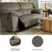 Signature Design by Ashley Alphons Fabric & Wood Reclining Loveseat in Gray