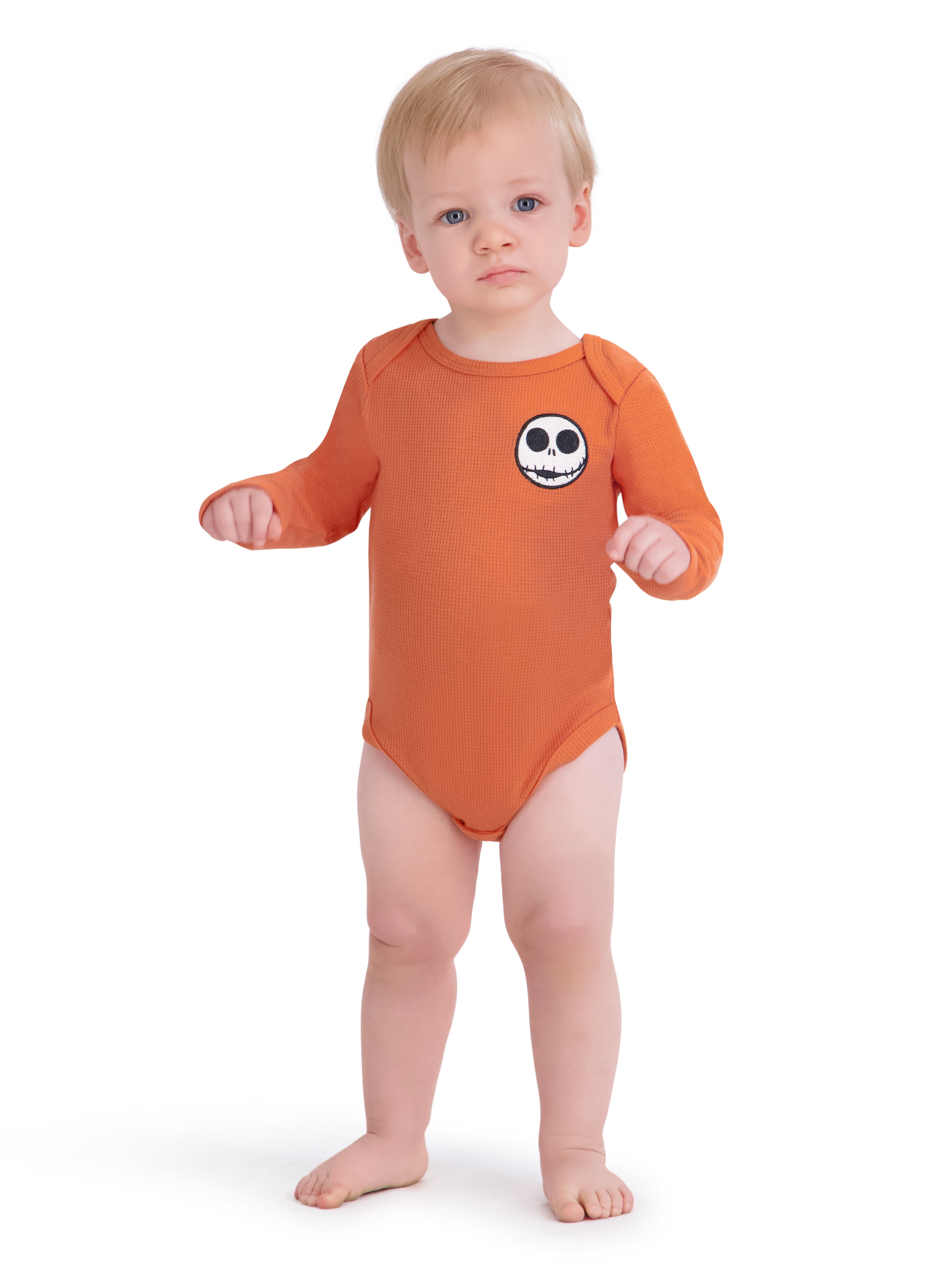 Nightmare Before Christmas Baby Boy 3 Pack Long Sleeve Bodysuit, Size 0-24 Months