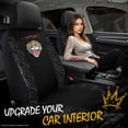 thumbnail image 3 of Ed Hardy Car Seat Covers, Fashion Leopard Print Front Seat Covers with Tiger Graphic, Universal Fit, Airbag Compatible for Cars, SUVs and Trucks Front Seats,Black, 3 of 10