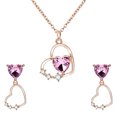thumbnail image 1 of Conjunto de collar y pendientes de aleación con colgante en forma de corazón y diamantes de imitación Sin, 1 of 1