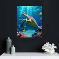 thumbnail image 4 of Awypu  Canvas Wall Art for Living Room family Wall decor for Bedroom Bathroom Wall Decoration blue Ocean Sea Turtle Paintings Modern shark Pictures Artwork office Ready to Hang, 4 of 4
